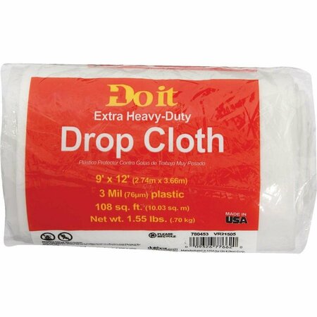 ALL-SOURCE Plastic 9 Ft. x 12 Ft. 3 mil Drop Cloth P311RDI